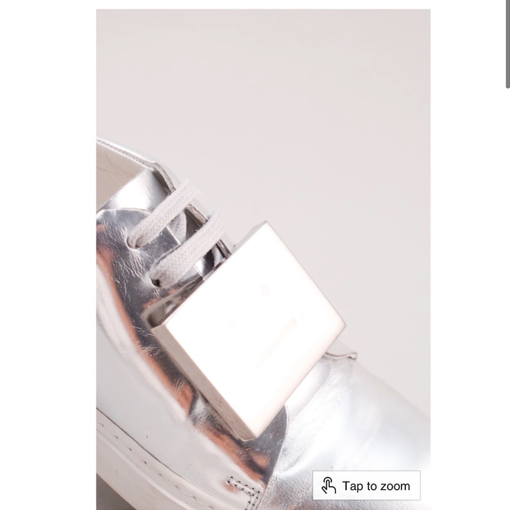 Acne Studios Silver Metallic "Adriana" Face Sneakers - Picture 7 of 15